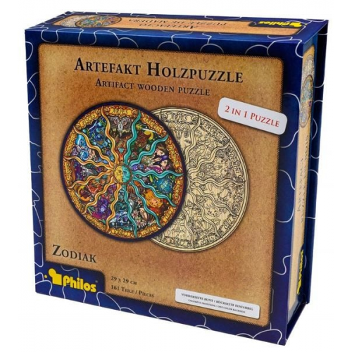 Philos 9026 - Artefakt Holzpuzzle 2in1 Zodiak, 161 Teile