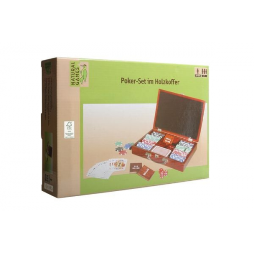 Natural Games Pokerset im Holzkoffer mit 200 Chips