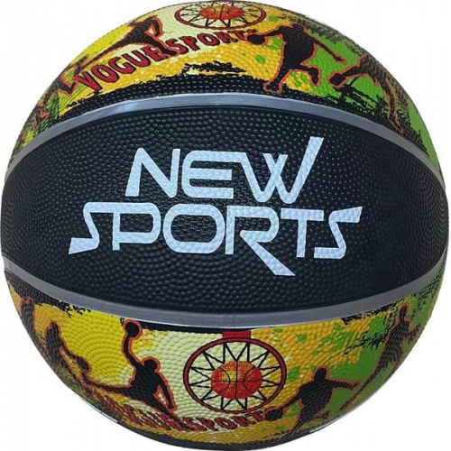 New Sports Basketball schwarz/bunt, Größe 7, unaufgblasen