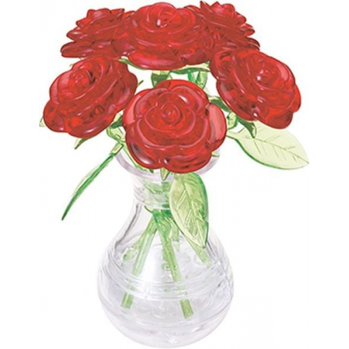 6 rote Rosen in der Vase (Puzzle)