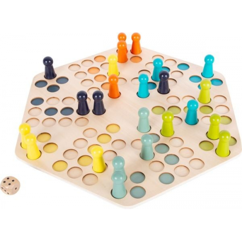 Small foot 1800 - Ludo für 6 Spieler, Würfelspiel, Holz, 48 cm