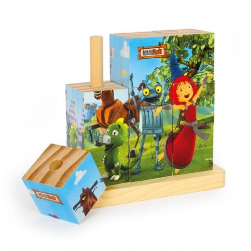 Small foot 5825 - Ritter Rost Steck-Würfelpuzzle, Holz, 16x7x15cm