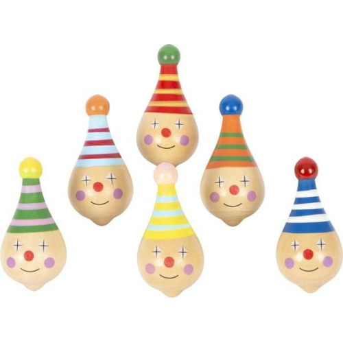 Small foot 6138 - Holzkreisel Clown 6er Set