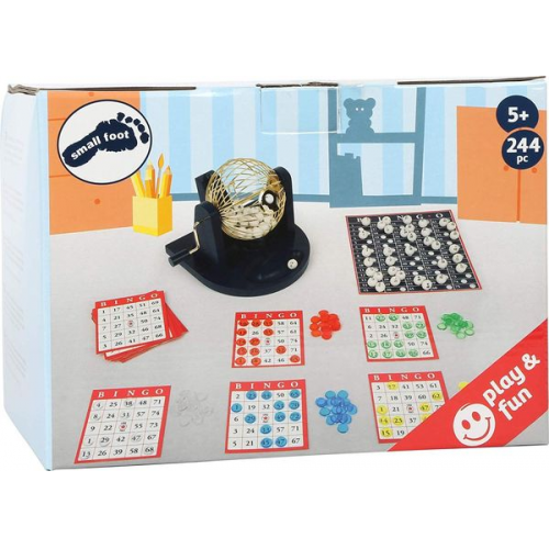 Small foot 11406 - Bingo Spiel Set, mit Bingotromme, Familienspiell