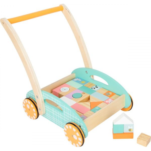 Small foot 11766 - Lauflernwagen Pastell, Holz, 35-teilig