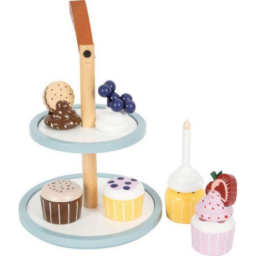 Small foot 12434 - Cupcake Etagere tasty, mit Zubehör für Kinderküche, Holz, Höhe: 28cm