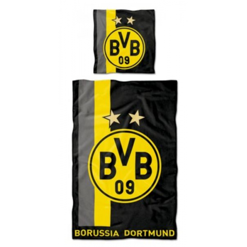 BVB 16802500 - BVB Bettwäsche mit Streifenmuster 135 x 200 cm, Borussia Dortmund 09