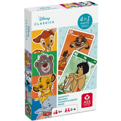 ASS 25501531 - Disney Classics, Quartett 4 in 1, Kartenspiel