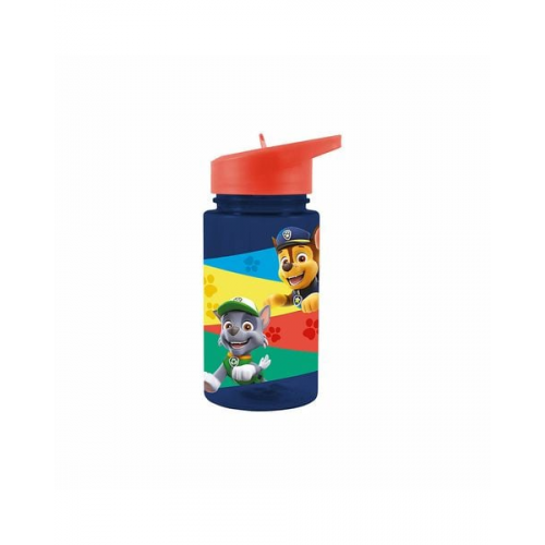 Paw Patrol, transparente Trinkflasche mit integriertem Strohhalm 400 ml