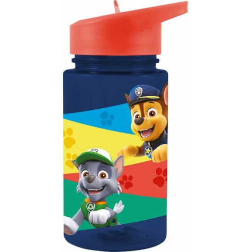 P:os 28230 Paw Patrol, Trinkflasche mit integrierte Trinkhalm, 430 ml