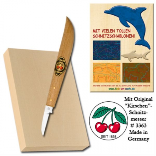 Schnitz-Set, mit original Kirschen Schnitzmesser