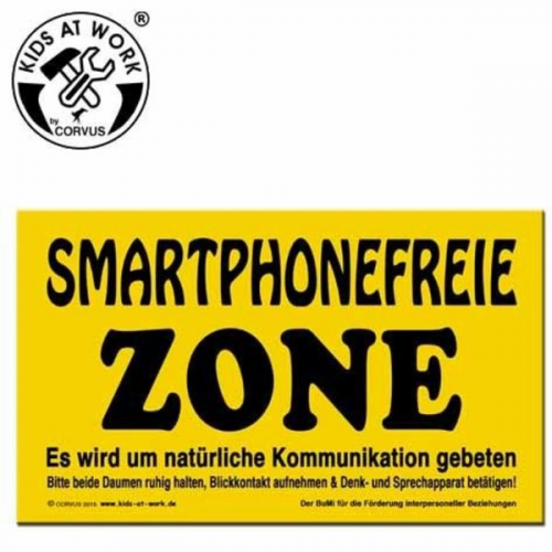 Corvus A600152 - Kids-at-Work, Schild Smartphonefreie Zone 25x15cm