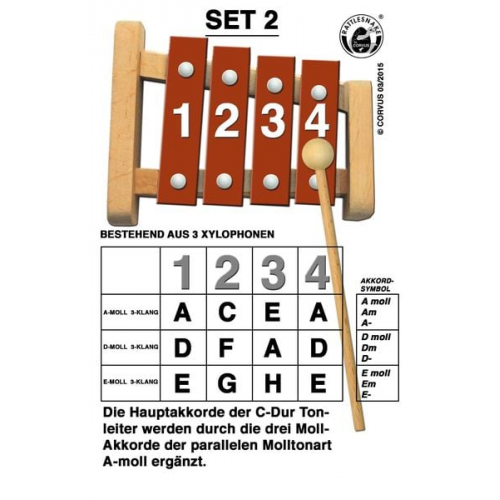 Corvus A600282 - Rattlesnake, Akkord-Glockenspiel Set 2, Xylophon