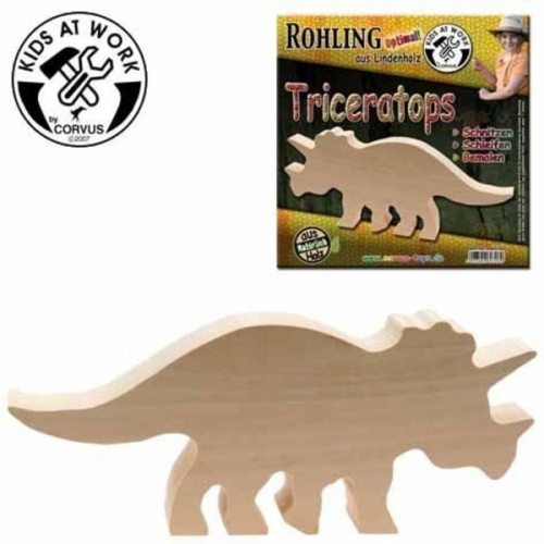 Kids at work: Holzrohling Triceratops