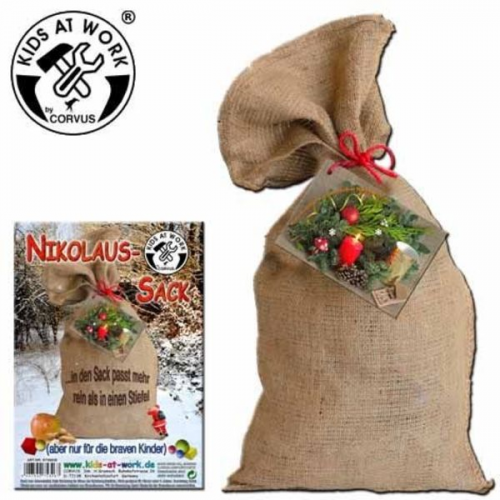 Corvus A750326 - Kids-at-Work, Nikolaus-Sack midi, Jutesack 30x60cm