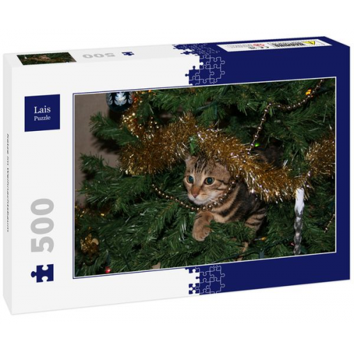 Lais Puzzle Katze im Weihnachtsbaum 500 Teile