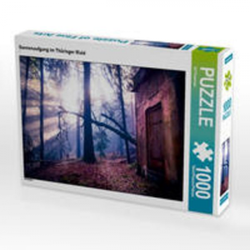 CALVENDO Puzzle Sonnenaufgang im Thüringer Wald 1000 Teile Lege-Größe 64 x 48 cm Foto-Puzzle Bild von Val Thoermer