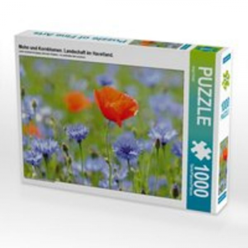 CALVENDO Puzzle Mohn und Kornblumen. Landschaft im Havelland. 1000 Teile Lege-Größe 64 x 48 cm Foto-Puzzle Bild von Anja Frost