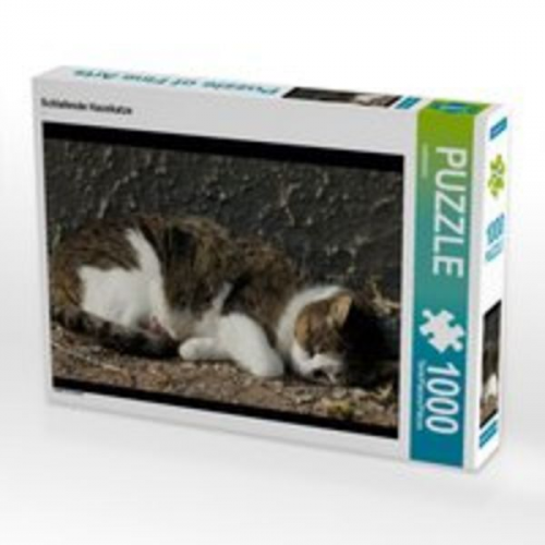 CALVENDO Puzzle Schlafende Hauskatze 1000 Teile Lege-Größe 64 x 48 cm Foto-Puzzle Bild von kattobello