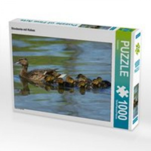 CALVENDO Puzzle Stockente mit Küken 1000 Teile Lege-Größe 64 x 48 cm Foto-Puzzle Bild von Kattobello