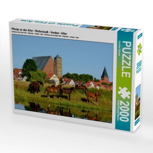 Pferde an der Aller - Reiterstadt - Verden / Aller (Puzzle)