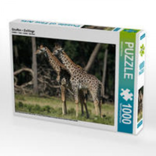 CALVENDO Puzzle Giraffen - Zwillinge 1000 Teile Lege-Größe 64 x 48 cm Foto-Puzzle Bild von Michael Herzog