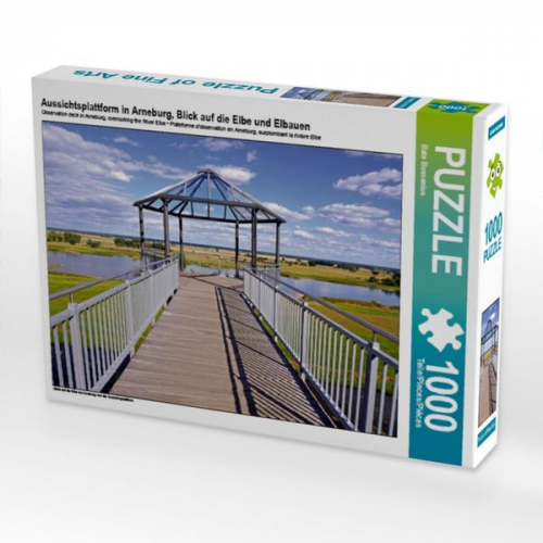 Aussichtsplattform in Arneburg, Blick auf die Elbe und Elbauen (Puzzle)