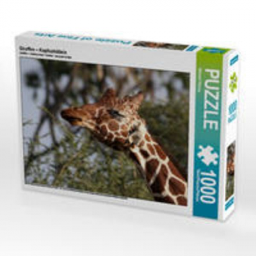 CALVENDO Puzzle Giraffen - Kopfschütteln 1000 Teile Lege-Größe 64 x 48 cm Foto-Puzzle Bild von Michael Herzog