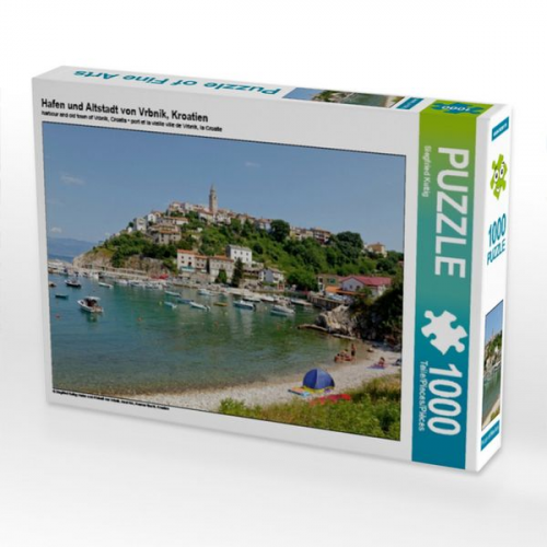 Hafen und Altstadt von Vrbnik, Kroatien (Puzzle)