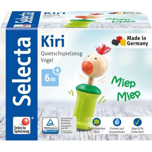 Schmidt Spiele - Selecta - Kiri Vogel, Greifling mit Quietsche, 13 cm