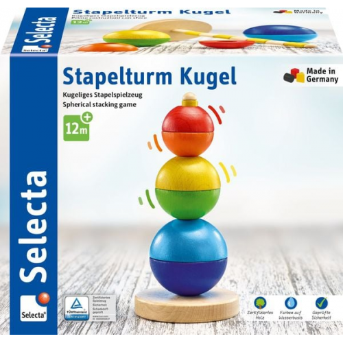 Schmidt Spiele - Selecta - Stapelturm, Kugel, 16 cm