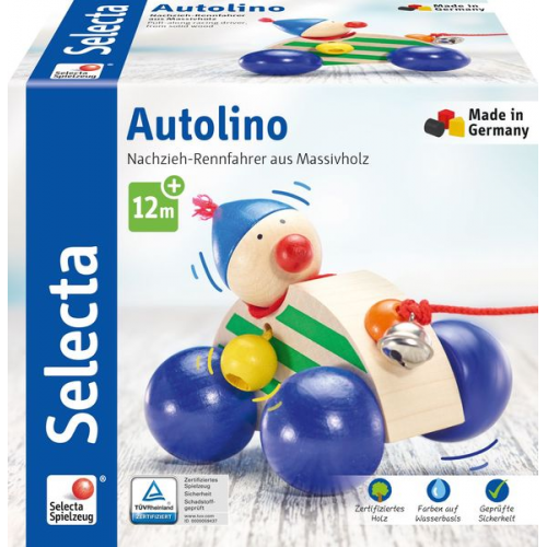 Schmidt Spiele - Selecta - Autolino, Nachzieh-Auto, 11 cm