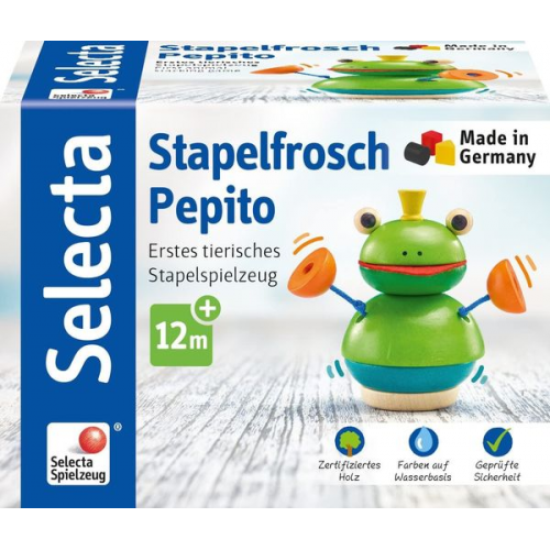 Schmidt Spiele - Selecta - Stapelfrosch Pepito, 10 cm