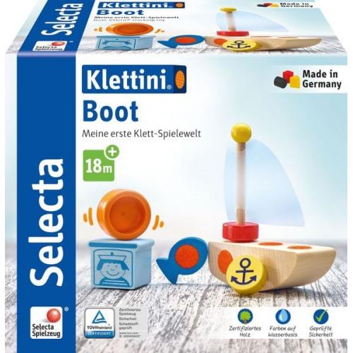 Selecta 62078 - Klettini® Boot, Klett-Stapelspielzeug, Holz, 6-teilig