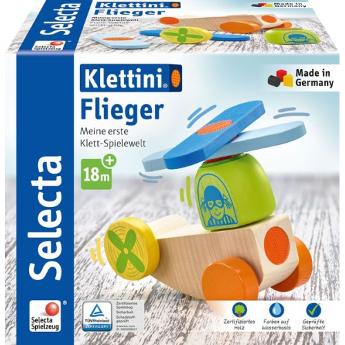 Selecta 62079 - Klettini® Flieger, Klett-Flugzeug, Holz, 5-teilig