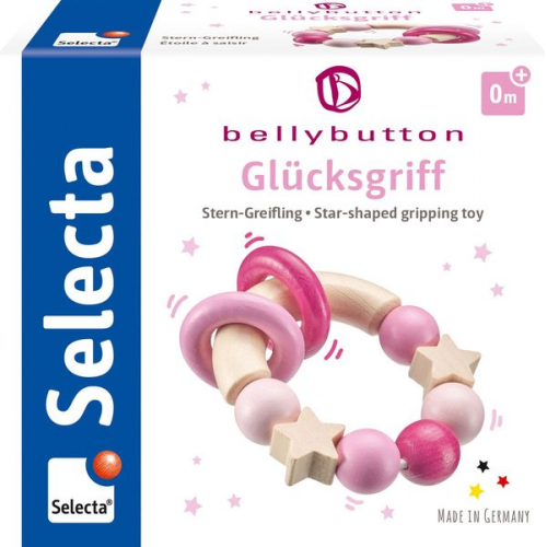 Selecta 64000 - bellybutton, Glücksgriff, Stern-Greifling, rosa, 7,5 cm