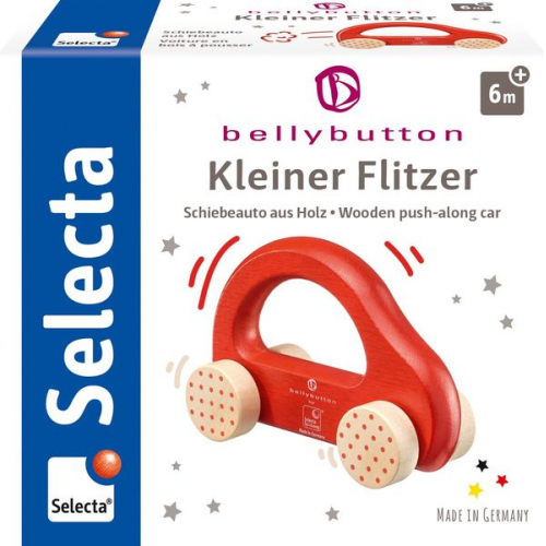 Selecta 64007 - bellybutton, Kleiner Flitzer, Schiebeauto, rot, 10 cm