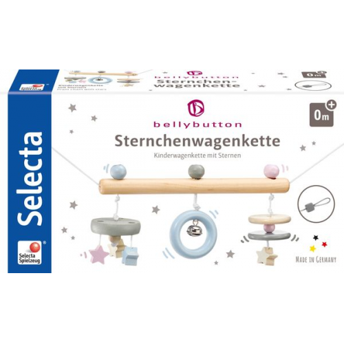 Selecta 64016 - bellybutton, Sternchenwagenkette, Kinderwagenkette, Holz, 63 cm