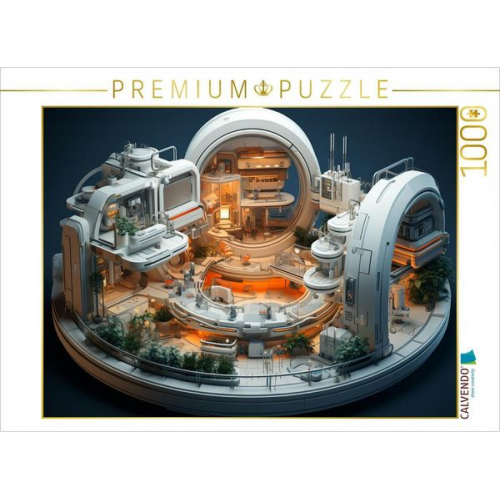 CALVENDO Puzzle Raumstation - 3D Raum für kleine Entdecker | 1000 Teile Lege-Größe 64x48cm Foto-Puzzle für glückliche Stunden