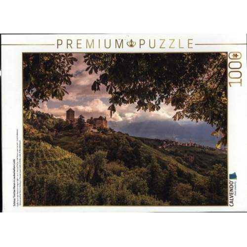 CALVENDO Puzzle Schloss Tirol bei Meran in zauberhaftem Licht | 1000 Teile Lege-Größe 64x48cm Foto-Puzzle für glückliche Stunden