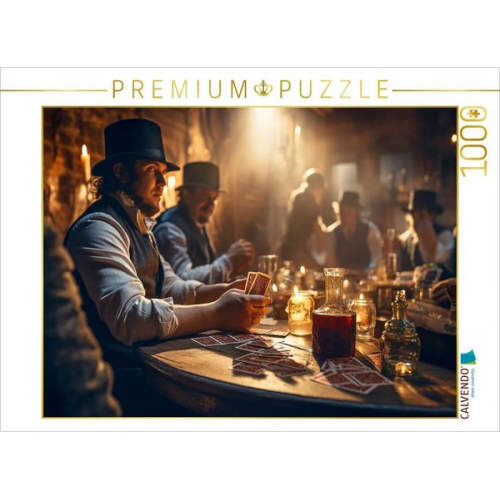 CALVENDO Puzzle Pokerrunde im wilden Westen | 1000 Teile Lege-Größe 64x48cm Foto-Puzzle für glückliche Stunden