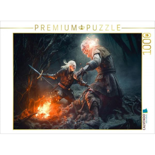 CALVENDO Puzzle Kampf Hexer gegen Dämon | 1000 Teile Lege-Größe 64x48cm Foto-Puzzle für glückliche Stunden