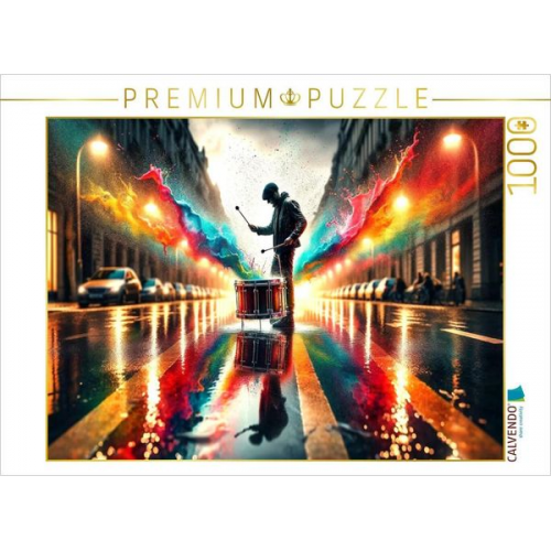 CALVENDO Puzzle Drummer im Rhythmus der Reflexion: Melodie der Morgenröte | 1000 Teile Lege-Größe 64x48cm Foto-Puzzle für glückliche Stunden