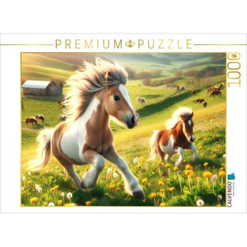 CALVENDO Puzzle Frühlingserwachen der Ponys | 1000 Teile Lege-Größe 64x48cm Foto-Puzzle für glückliche Stunden