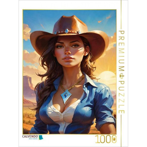 CALVENDO Puzzle Sexy Cowgirl | 1000 Teile Lege-Größe 64x48cm Foto-Puzzle für glückliche Stunden