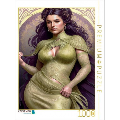 CALVENDO Puzzle Yolandas neues Kleid, fein gesponnen in gedeckten Farben | 1000 Teile Lege-Größe 64x48cm Foto-Puzzle für glückliche Stunden