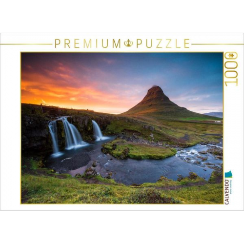 CALVENDO Puzzle Kirkjufell Berg und Wasserfall | 1000 Teile Lege-Größe 64x48cm Foto-Puzzle für glückliche Stunden