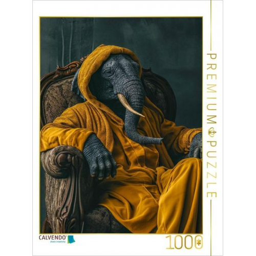 CALVENDO Puzzle Elefant elegant | 1000 Teile Lege-Größe 64x48cm Foto-Puzzle für glückliche Stunden