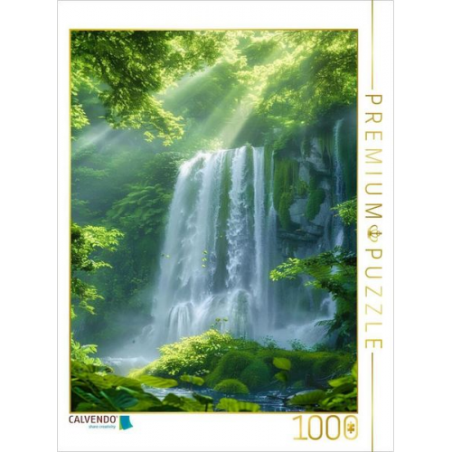 CALVENDO Puzzle Ein Motiv aus dem Kalender Titanen der Natur - Majestätische Wasserfälle im Anime - Stil | 1000 Teile Lege-Größe 64x48cm Foto-Puzzle f