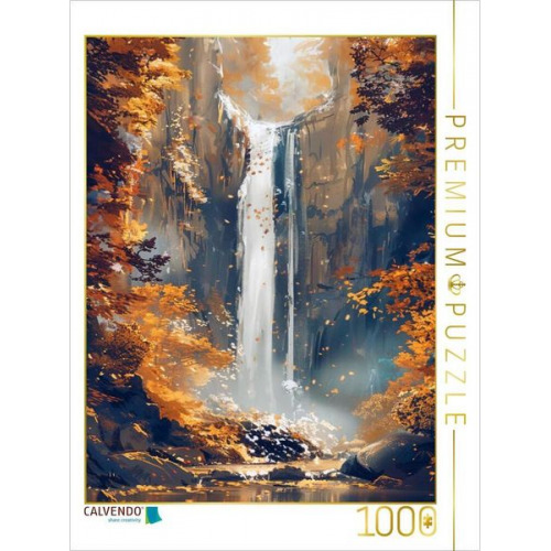 CALVENDO Puzzle Ein Motiv aus dem Kalender Titanen der Natur - Majestätische Wasserfälle im Anime - Stil | 1000 Teile Lege-Größe 64x48cm Foto-Puzzle f